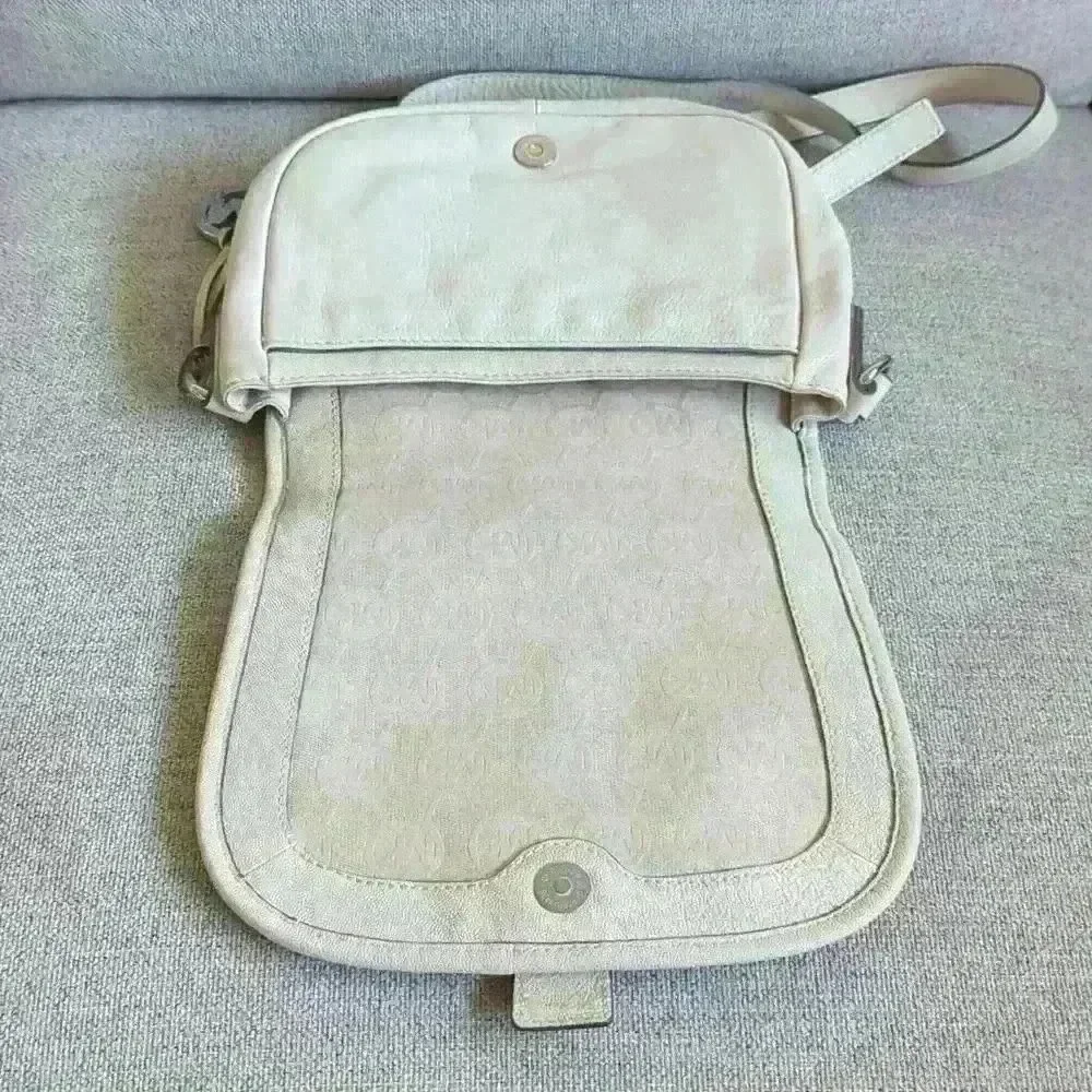 Michael Kors White Leather Saddle Bag